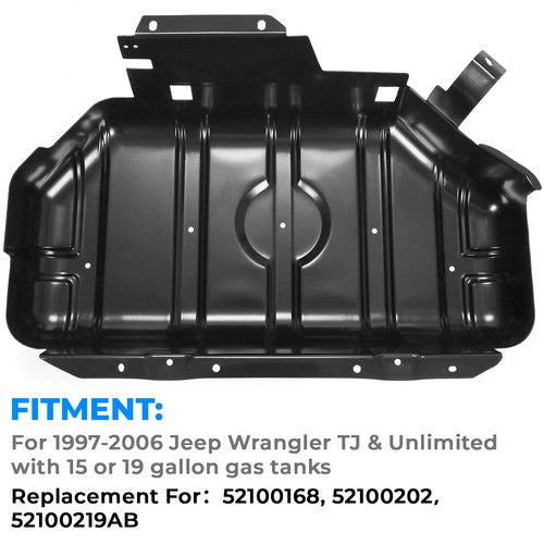 Fuel Tank Skid Plate for 97 06 Jeep Wrangler TJ Unlimited with 15 or 19 Gallon