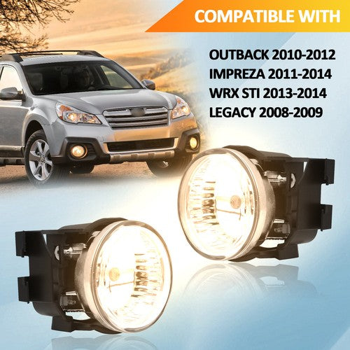 DURAFORCE Fit 2013-2014 Subaru WRX STI Front Bumper Fog Lights W/ Bulbs Lamps LH&RH Pair