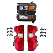 DURAFORCE Left Headlight Halogen For Chevy Silverado 1500 2019-21 Tail Lights Left+Right