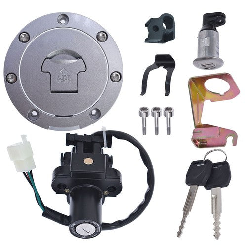 DURAFORCE Ignition Switch Fuel Gas Cap Seat Lock Key Set For Honda CBR1000RR 2004-2006