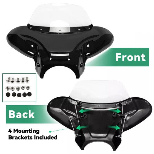 DURAFORCE Universal Front Fairing Batwing Windshield Windscreen For Harley Yamaha Suzuki