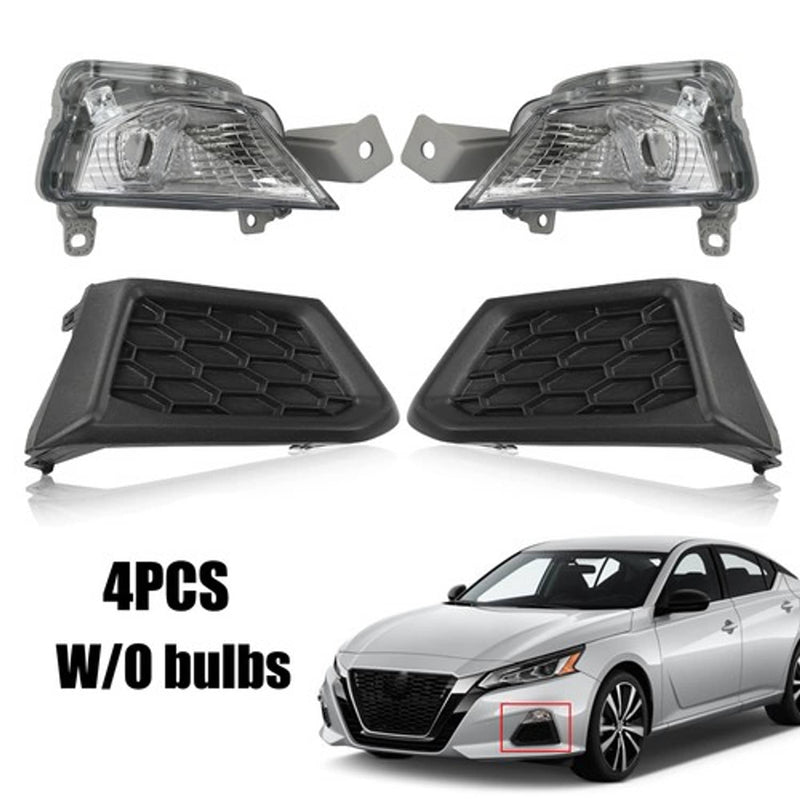 DURAFORCE For 2019-2021 Nissan Altima Front Turn Signal Fog Light Cover LH&RH Pair 4PCS