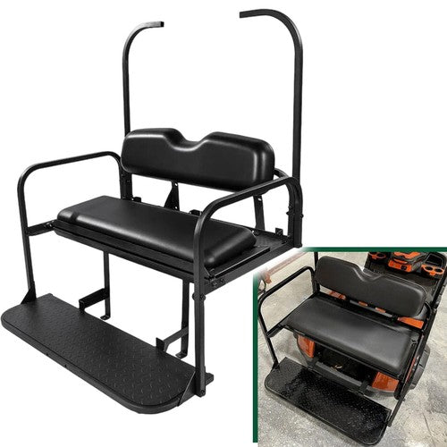 DURAFORCE For 1995-up EZGO TXT Rear Back Seat Kit with Fold Down Pad Black Cushions