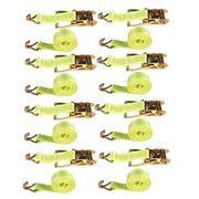 DURAFORCE 8-Pcs 2" x 15 Ft Ratchet Straps With J Hook 5000 Lbs Heavy Duty Tie Downs