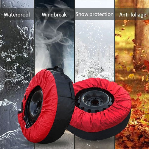 DURAFORCE For Red 420D And Black 600D Tyre Bags W/ Handheld Dust Cover New 4Pcs Tyre Cases