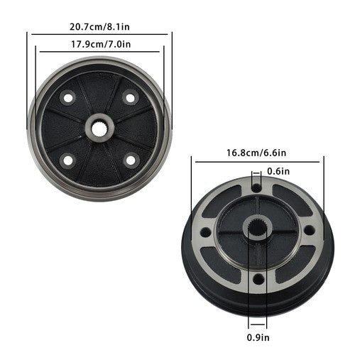 DURAFORCE 41038-1226 41038-1227 Rear Brake Drum For Kawasaki Mule 2500 2510 2520