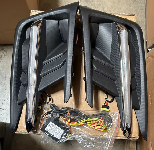 DURAFORCE Fog Light Covers W/LED White DRL Yellow Turn Signal for 19-22 Subaru Ascent