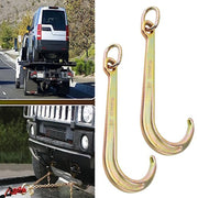 DURAFORCE (2) 15 Inch J Hook Chain Link Tow Axle Strap Wrecker Clevis WLL G70 5400LBS