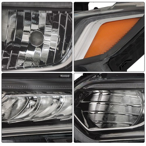 DURAFORCE Headlamps For Honda Accord 2018-2020 Halogen Headlights Clear W/LED DRL LH&RH