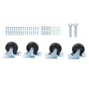 DURAFORCE 4 Inch Caster Wheels Heavy Duty with Brake,2200Lbs,Swivel Plate Casters Set Of 4