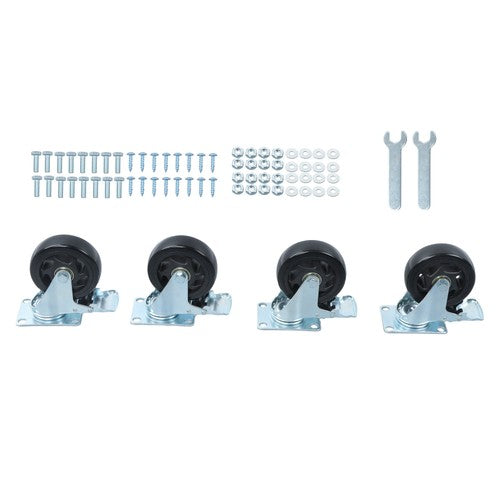 DURAFORCE 4 Inch Caster Wheels Heavy Duty with Brake,2200Lbs,Swivel Plate Casters Set Of 4