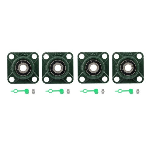 DURAFORCE 4pcs UCF202-10 Pillow Block Bearing 5/8" Bore 4-Bolt Self-Aligning Solid Base