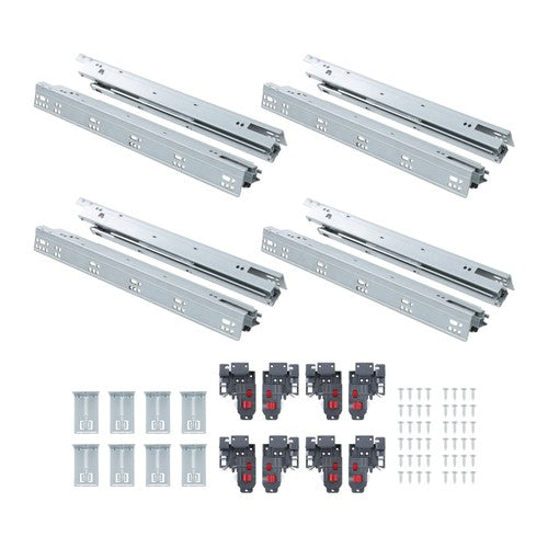 DURAFORCE 4Pair 18Inch Undermount Soft Close Drawer Slides with 3D Adjustable Lock Device