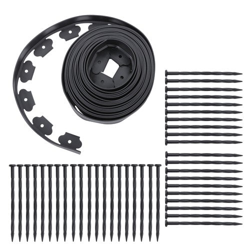 DURAFORCE Lawn Border L-shaped Lawn Garden Edging Kit 40FT With 40Pcs Anchoring Spikes
