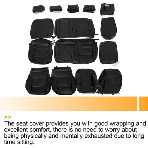 DURAFORCE For 14-2018 Chevy Silverado LT DOUBLE Cab Full Set Seat Cover Black Replacement