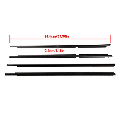 DURAFORCE For Toyota 4Runner 2003-2009 Car Window Outside Pressure Strip Black Compatible