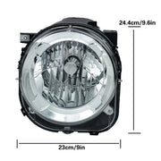 DURAFORCE Left Chrome Headlights For Jeep Renegade 2015-2018 Projector Halogen Headlamps