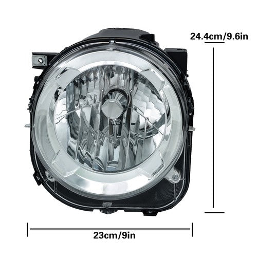 DURAFORCE Left Chrome Headlights For Jeep Renegade 2015-2018 Projector Halogen Headlamps