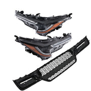 DURAFORCE Black For Toyota Corolla 2023-2024 Pair LED Clear Headlights&Front Lower Grill