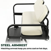 DURAFORCE Golf Cart Folding Rear Flip Seat for Yamaha Drive (G29) 2007-2016 Off White