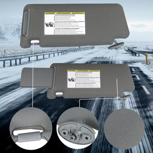 DURAFORCE LH + RH Sun Visors Gray 74320-35C10-B0 Fit For Toyota Tacoma 2005-2015 2PCS New