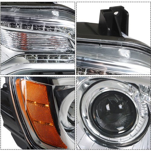 DURAFORCE Fit For Chrysler 300 2011-2014 Halogen Passenger Side Headlight Chrome Clear