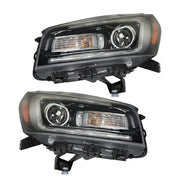 DURAFORCE Headlights Halogen W/LED Tube Headlamps For GMC Acadia 2013-2016 2PCS Clear Lens