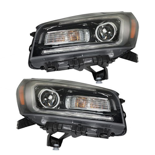 DURAFORCE Headlights Halogen W/LED Tube Headlamps For GMC Acadia 2013-2016 2PCS Clear Lens