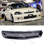 DURAFORCE JDM Type R Black Mesh Front Hood Grille Grill for 1999-2000 for Honda Civic