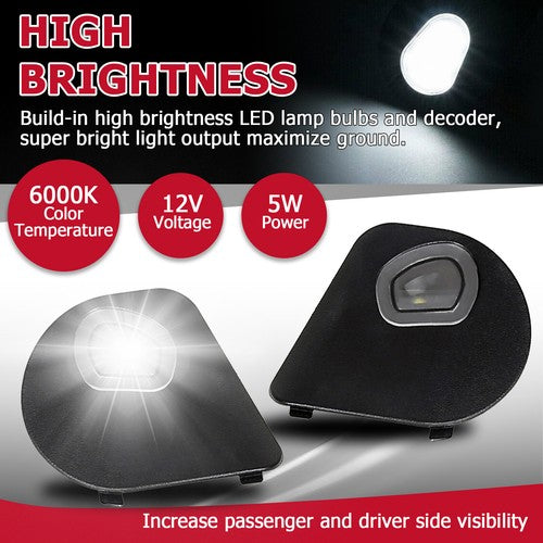 LED Side Mirror Puddle Lights for Dodge Ram 1500 2500 3500 4500 5500 2010 2019