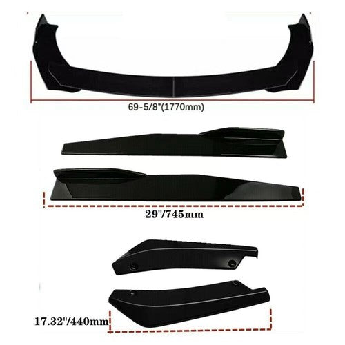 DURAFORCE Front & Rear Bumper Lip Splitter Spoiler + Side Skirt Body Kits For Subaru WRX