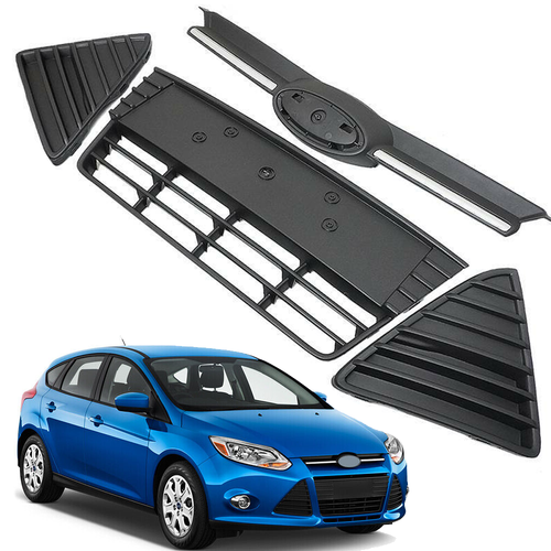 DURAFORCE 4PCS Front Upper Lower Grille Bumper Side Grille for 2012-2014 for Ford Focus