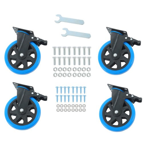 DURAFORCE 6 Inch Swivel Caster Wheels, Casters Set of 4 Heavy Duty with Brakes