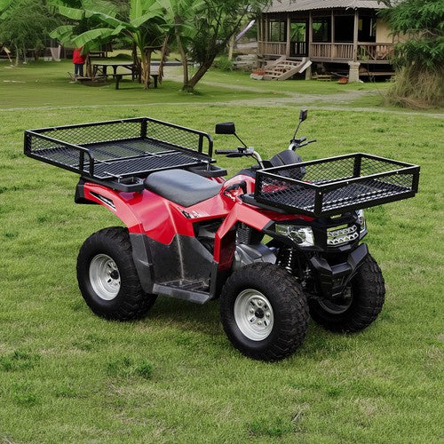 Front Rear Cargo Basket Luggage Carrier Mesh Rack Black Steel for ATV