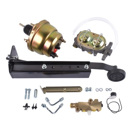DURAFORCE Universal 7" Dual Booster w/ 1" Bore Master Cylinder Disc Drum Prop. Valve Kit