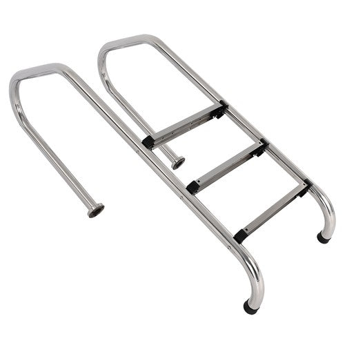 DURAFORCE 3-Step Stainless Steel Swimming Pool Stairs w/ Non-Slip Footstep For In-Ground