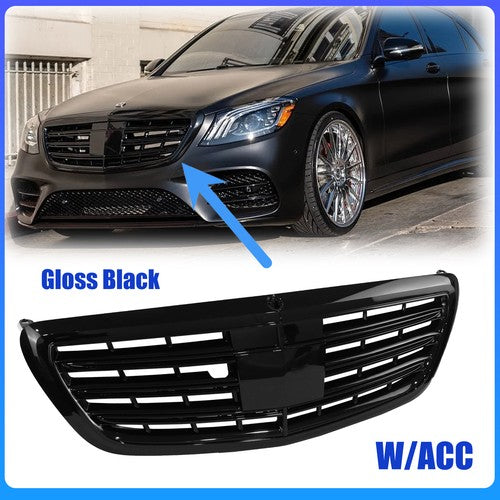 DURAFORCE Grille For Mercedes Benz W222 S450 S500 S550 S550 S63 AMG 2014-2020 W/ ACC Black