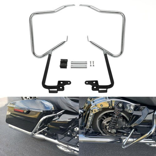 DURAFORCE Saddlebag Bracket Guard Crash Bars For Harley Touring Road Street Glide FLHX 14+