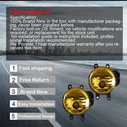 DURAFORCE Smoked Driving Fog Lights+Wiring Switch Bezel Kit For 16-20 Toyota Tacoma 2.7L