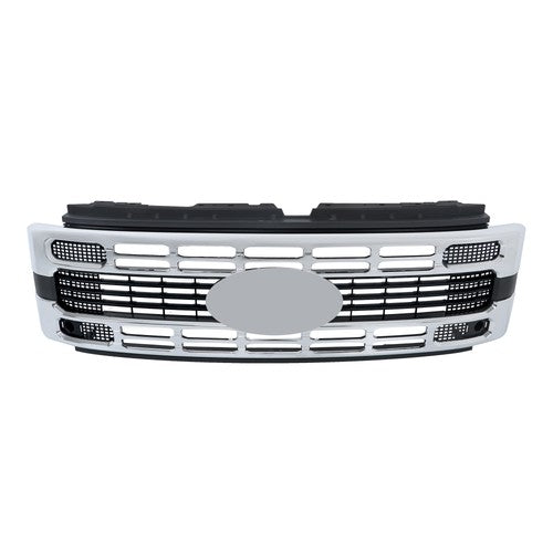 DURAFORCE New Plastic Front Upper Bumper Grille Chrome Trim For Ford F250 XL/XLT 2023-2024
