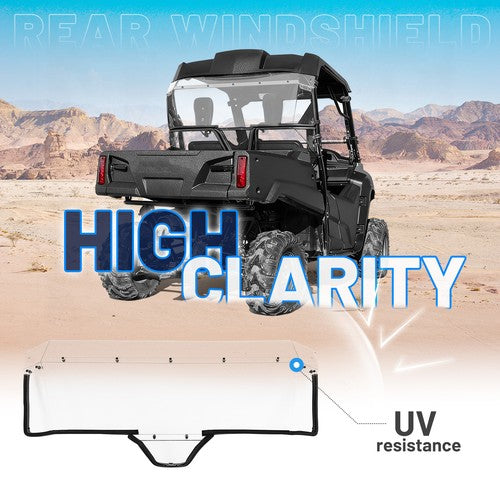Clear Rear Windshield for 2014-Up Honda Pioneer 700 UTV