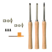 DURAFORCE Carbide Woodturning Tool Mini Size 3 Piece Set Includes Diamond Shape Round