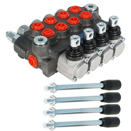 DURAFORCE 4 Spool 11gpm BSPP Hydraulic Directional Control Valve , Double Acting Cylinder