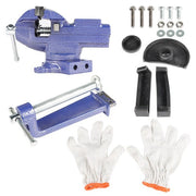 DURAFORCE 2-In-1 Bench Vise for Workbench 3.2"- Multi-Functional Portable 360° Swivel Base
