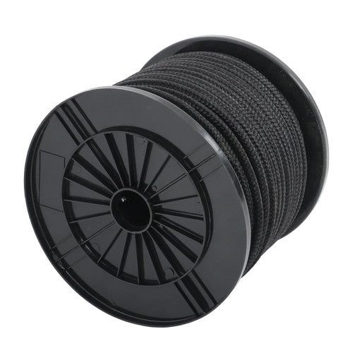 DURAFORCE 3/8in×250ft Nylon Solid Braid Rope High UV Abrasion Resistance Industrial Black