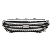 DURAFORCE Front Bumper Lip Upper Grille Assembly Chrome Grill 2013-2019 for Ford Taurus