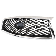 DURAFORCE For 2018-2023 Infiniti Q50 Chrome Bezel Front Bumper Black Grille W/sensor holes