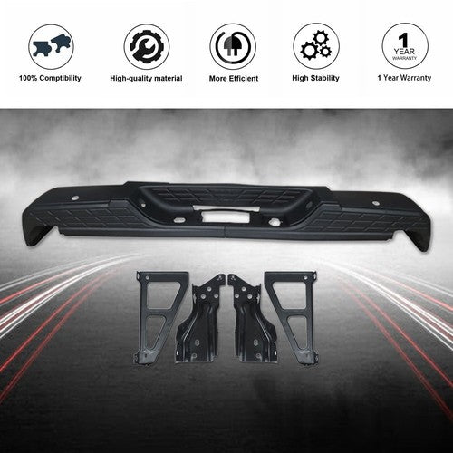 DURAFORCE Rear Step Bumper For 2007-2013 Chevrolet Silverado 1500 Black With Object Sensor