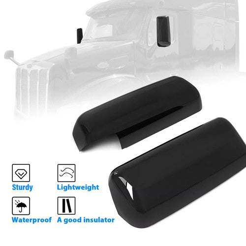 For Peterbilt 579 Black Driver Side Passenger Side Replacement Door Mirror Covers