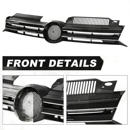 DURAFORCE For 2010 2011-2014 VW Volkswagen Golf MK6 GTI Jetta Sportwagen Upper Black Grill